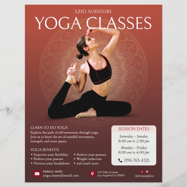 Yoga Instructor Classes Flyer (Framsidan)