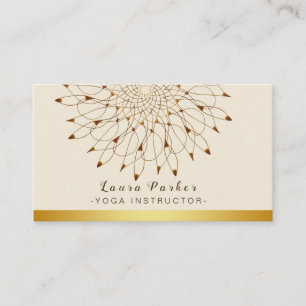 Yoga Instructor Classic Mandala Lotus Blommigt Visitkort