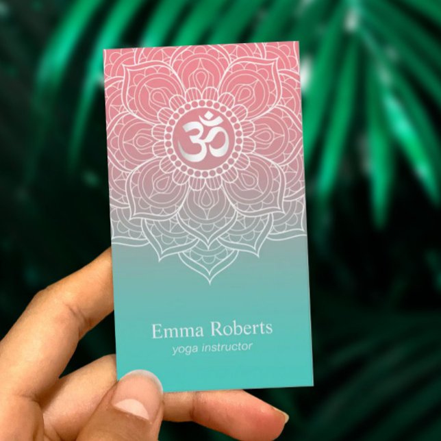 Yoga Instructor Elegant Lotus Mandala Namaste Visitkort (Skapare uppladdad)