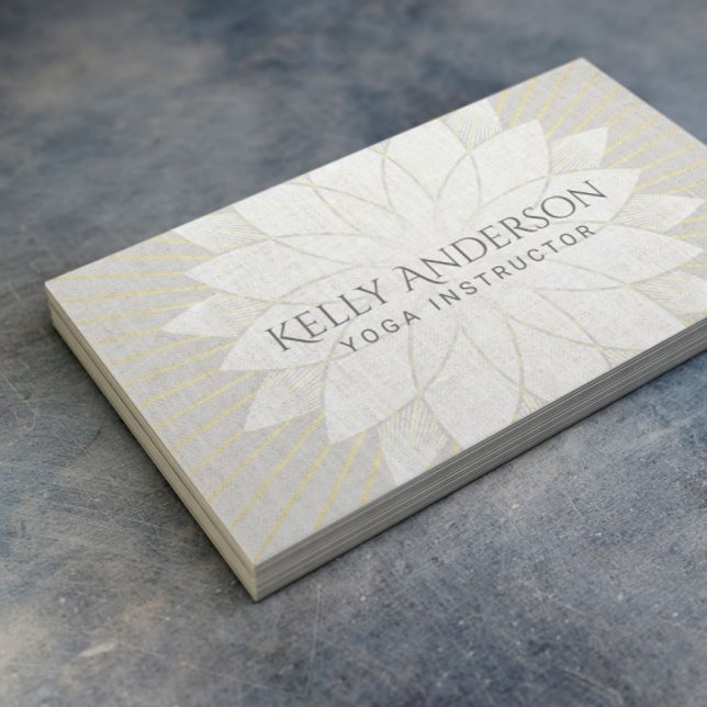 Yoga Instructor Elegant White Lotus Blommigt Visitkort (Skapare uppladdad)