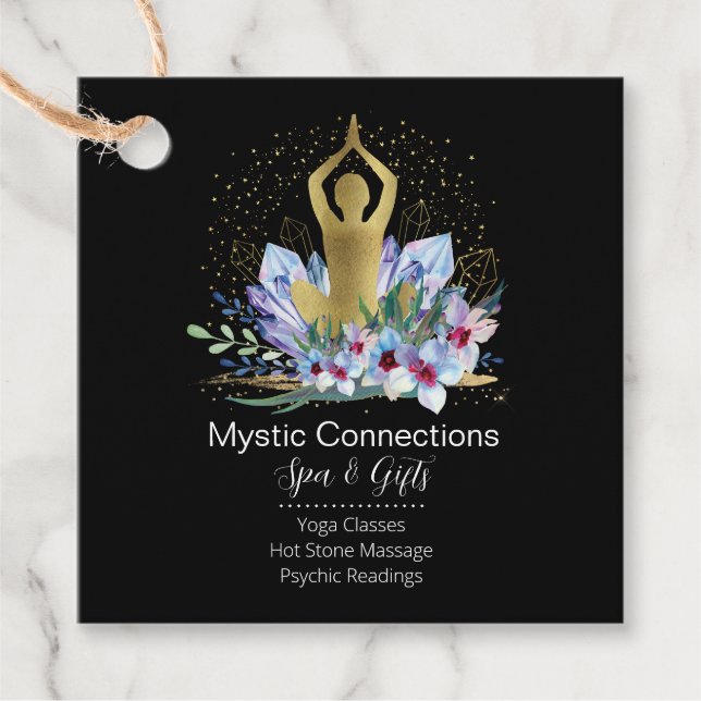 Yoga Instructor Energy Healer Crystals Reiki Spa Gåvor Etiketter (Framsida)