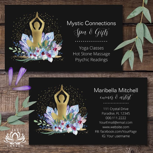 Yoga Instructor Energy Healer Crystals Reiki Spa Visitkort (Skapare uppladdad)