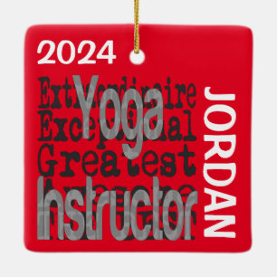 Yoga Instructor Extraordinaire ANPASSNINGSBAR Julgransprydnad Keramik