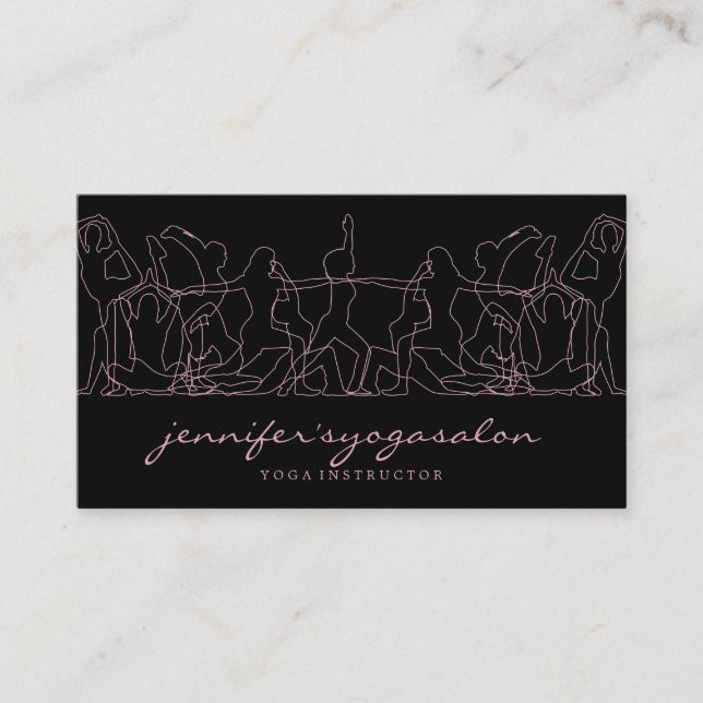 Yoga Instructor Fitness Personal Trainer Visitkort (Framsida)