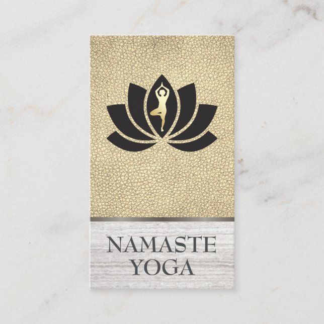 Yoga Instructor Flower Visitkort (Framsida)