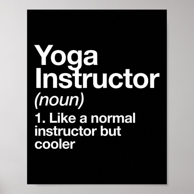 Yoga Instructor Funny Definition Gym Trainer Coach Poster (Framsidan)