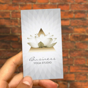 Yoga Instructor Guld Lotus Logotyp Modern geometri Visitkort