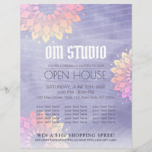 Yoga Instructor Guld Mandala Open House Reklamblad