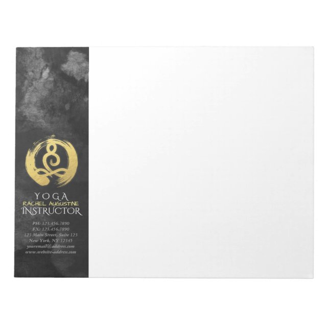 Yoga Instructor Guld Meditation Posture Zen Symbol Anteckningsblock (Framsida)