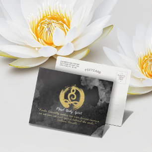 Yoga Instructor Guld Meditation Posture Zen Symbol Vykort