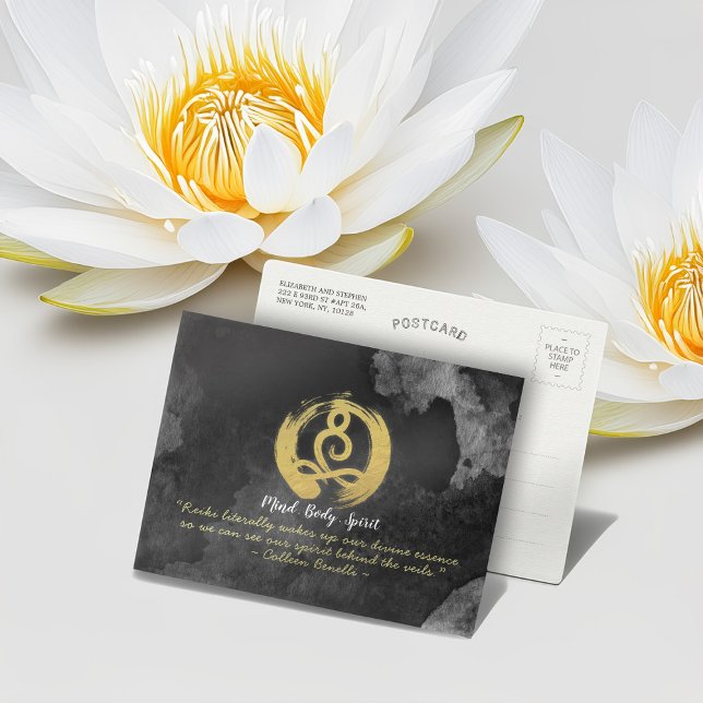 Yoga Instructor Guld Meditation Posture Zen Symbol Vykort (Skapare uppladdad)