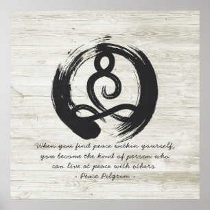 Yoga Instructor Healer Meditation Pose Citat Zen Poster