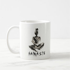 Yoga Instructor Lotus Meditation Pose Brushstrokes Kaffemugg