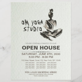 Yoga Instructor Lotus Meditation Pose Brushstrokes Reklamblad