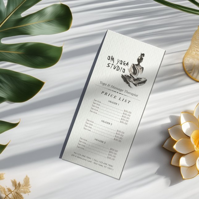 Yoga Instructor Lotus Meditation Pose Brushstrokes Reklamkort (Skapare uppladdad)