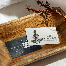 Yoga Instructor Lotus Meditation Pose Brushstrokes Tidsbeställning Kort