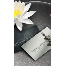 Yoga Instructor Lotus Meditation Pose Brushstrokes Visitkort