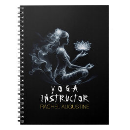Yoga Instructor Lotus Meditation Pose Glowing Mist Anteckningsbok