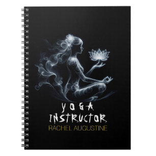 Yoga Instructor Lotus Meditation Pose Glowing Mist Anteckningsbok