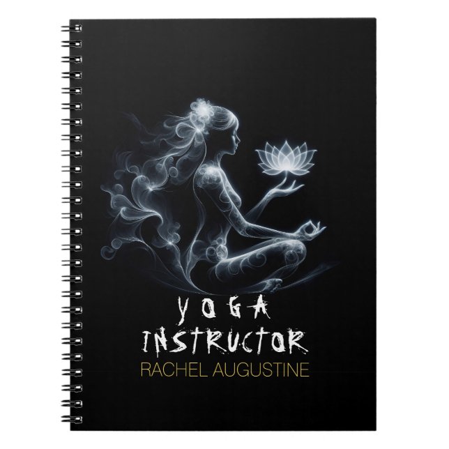 Yoga Instructor Lotus Meditation Pose Glowing Mist Anteckningsbok (Framsidan)