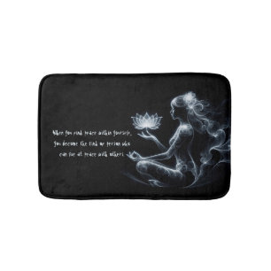 Yoga Instructor Lotus Meditation Pose Glowing Mist Badrumsmatta