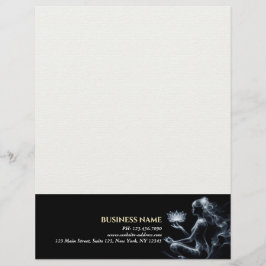 Yoga Instructor Lotus Meditation Pose Glowing Mist Brevhuvud