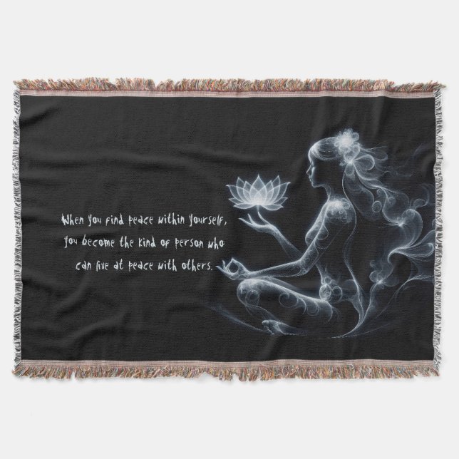 Yoga Instructor Lotus Meditation Pose Glowing Mist Filt (Framsidan)
