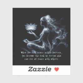 Yoga Instructor Lotus Meditation Pose Glowing Mist Klistermärken