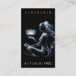 Yoga Instructor Lotus Meditation Pose Glowing Mist Lojalitetskort