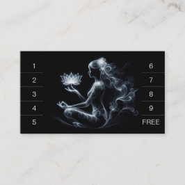 Yoga Instructor Lotus Meditation Pose Glowing Mist Lojalitetskort