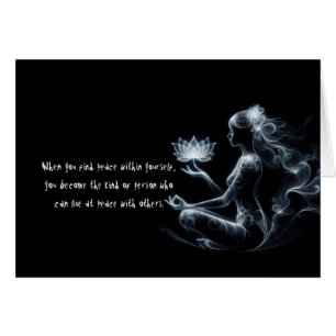 Yoga Instructor Lotus Meditation Pose Glowing Mist OBS Kort