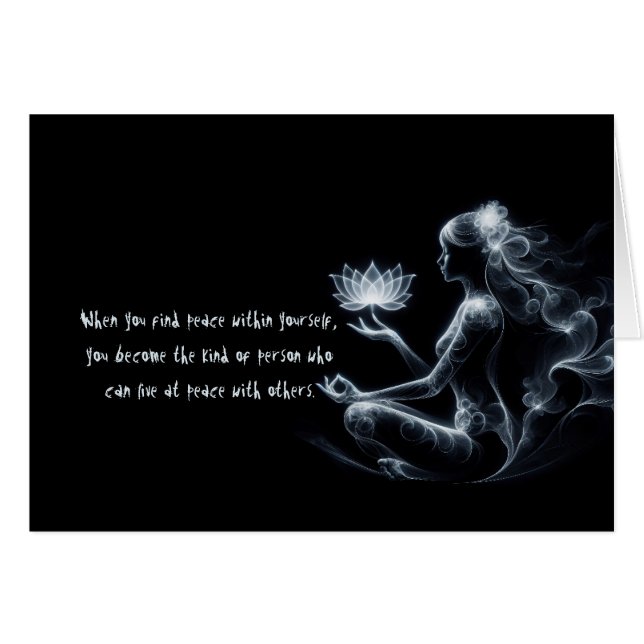 Yoga Instructor Lotus Meditation Pose Glowing Mist OBS Kort (Framsidan Horizontal)