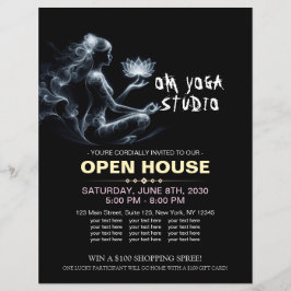 Yoga Instructor Lotus Meditation Pose Glowing Mist Reklamblad