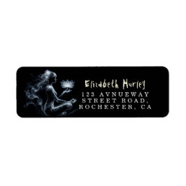 Yoga Instructor Lotus Meditation Pose Glowing Mist Returadress Etikett