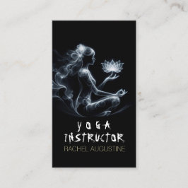 Yoga Instructor Lotus Meditation Pose Glowing Mist Visitkort