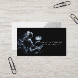 Yoga Instructor Lotus Meditation Pose Glowing Mist Visitkort