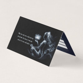 Yoga Instructor Lotus Meditation Pose Glowing Mist Visitkort