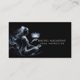Yoga Instructor Lotus Meditation Pose Glowing Mist Visitkort