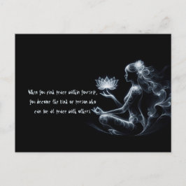 Yoga Instructor Lotus Meditation Pose Glowing Mist Vykort