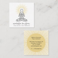 Yoga Instructor Lotus Pose Guld Sol Rays