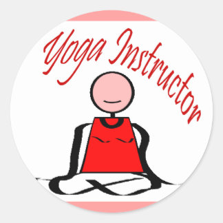 Yoga Instructor - Lotus Postion Stick figur Runt Klistermärke