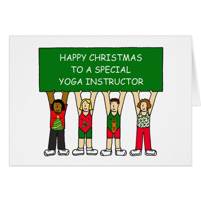 Yoga Instructor Lycklig jul Hälsningskort (Framsidan Horizontal)