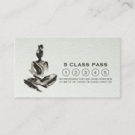 Yoga Instructor Meditation Brushstrokes Class Pass Lojalitetskort