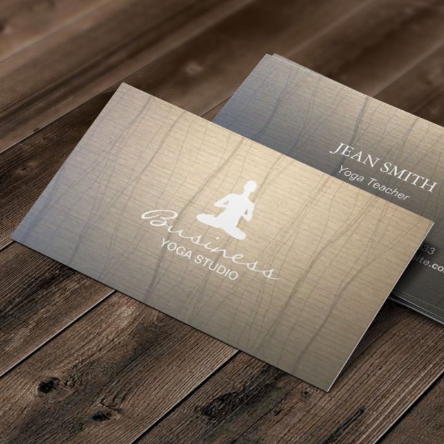 Yoga Instructor Meditation Elegant Zen Background Visitkort (Skapare uppladdad)