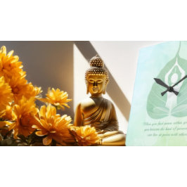 Yoga Instructor Meditation Pose Bodhi Löv citerar  Fyrkantig Klocka