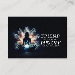 Yoga Instructor Meditation Pose Glowing Mist Lotus Rabattkort