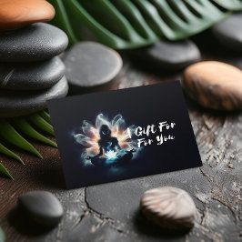 Yoga Instructor Meditation Pose Glowing Mist Lotus Rabattkort