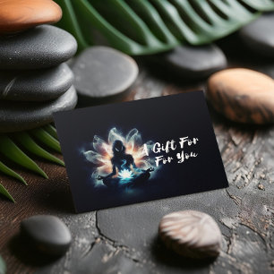 Yoga Instructor Meditation Pose Glowing Mist Lotus Rabattkort