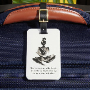 Yoga Instructor Meditation Pose Push Stroke-citat Bagagebricka
