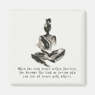 Yoga Instructor Meditation Pose Push Stroke-citat Magnet